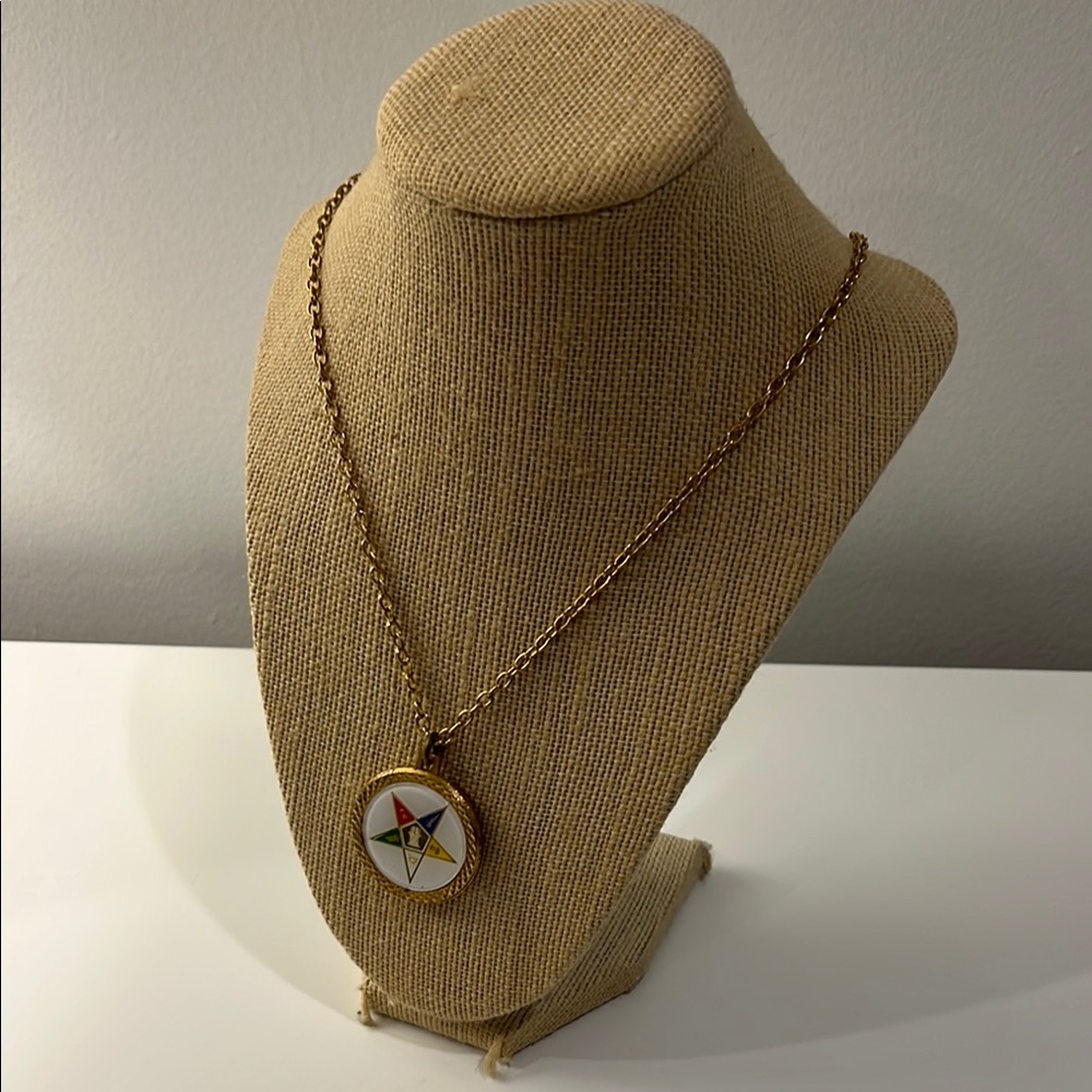 Gold and Multicolor Pendant Necklace